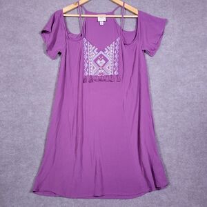 KNOX ROSE Dress Womens Medium Off The Shoulders Lightweight Flutter Sleeves